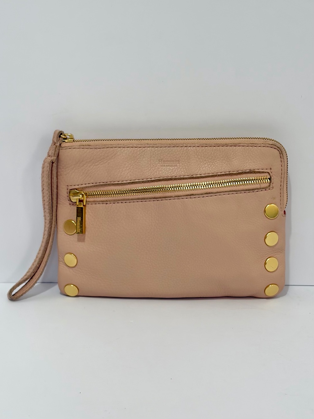 Hammitt Nash Small Wristlet/Clutch In Paloma Pink/Brushed Gold Rare LE